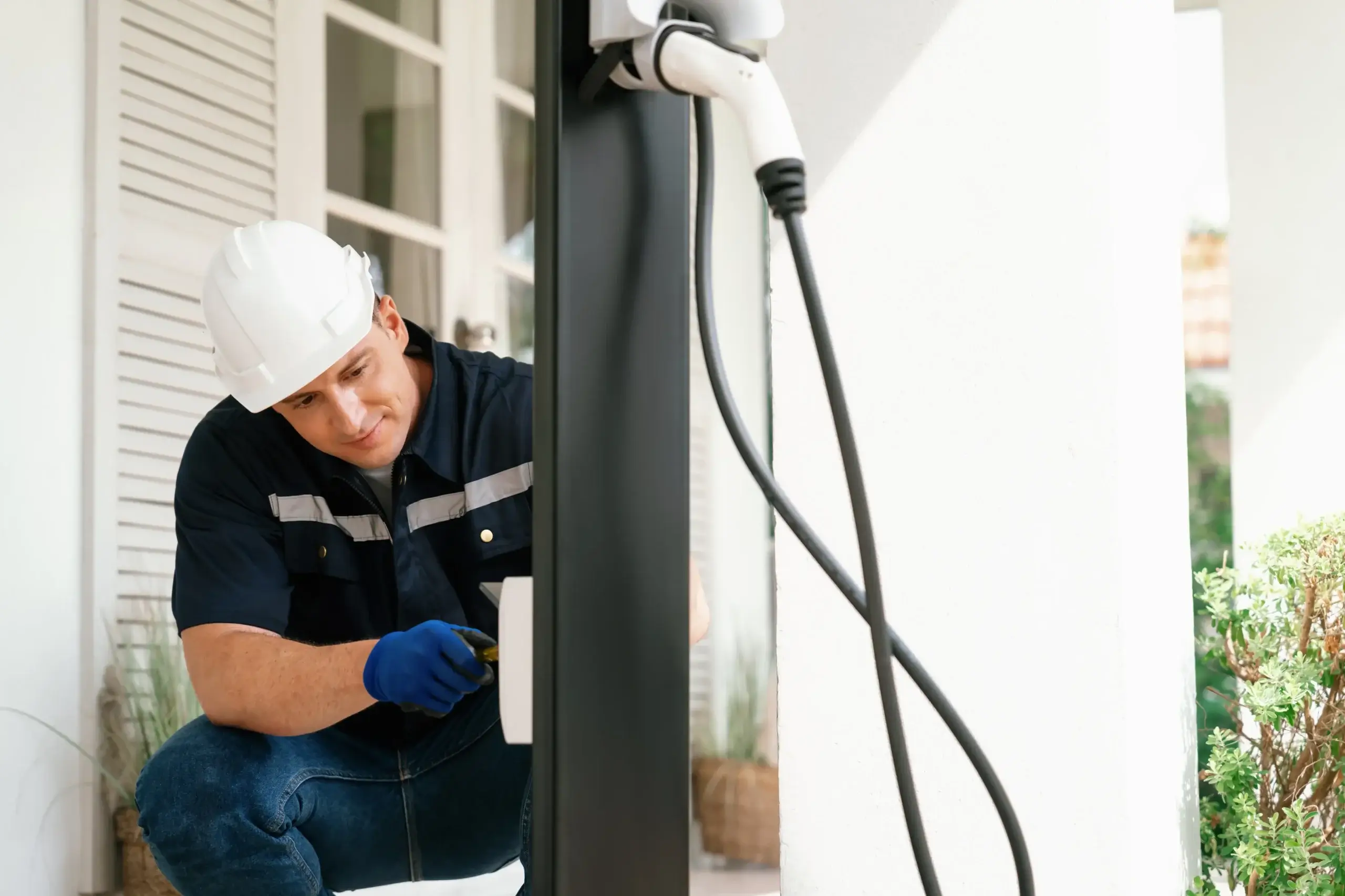install EV charging station
